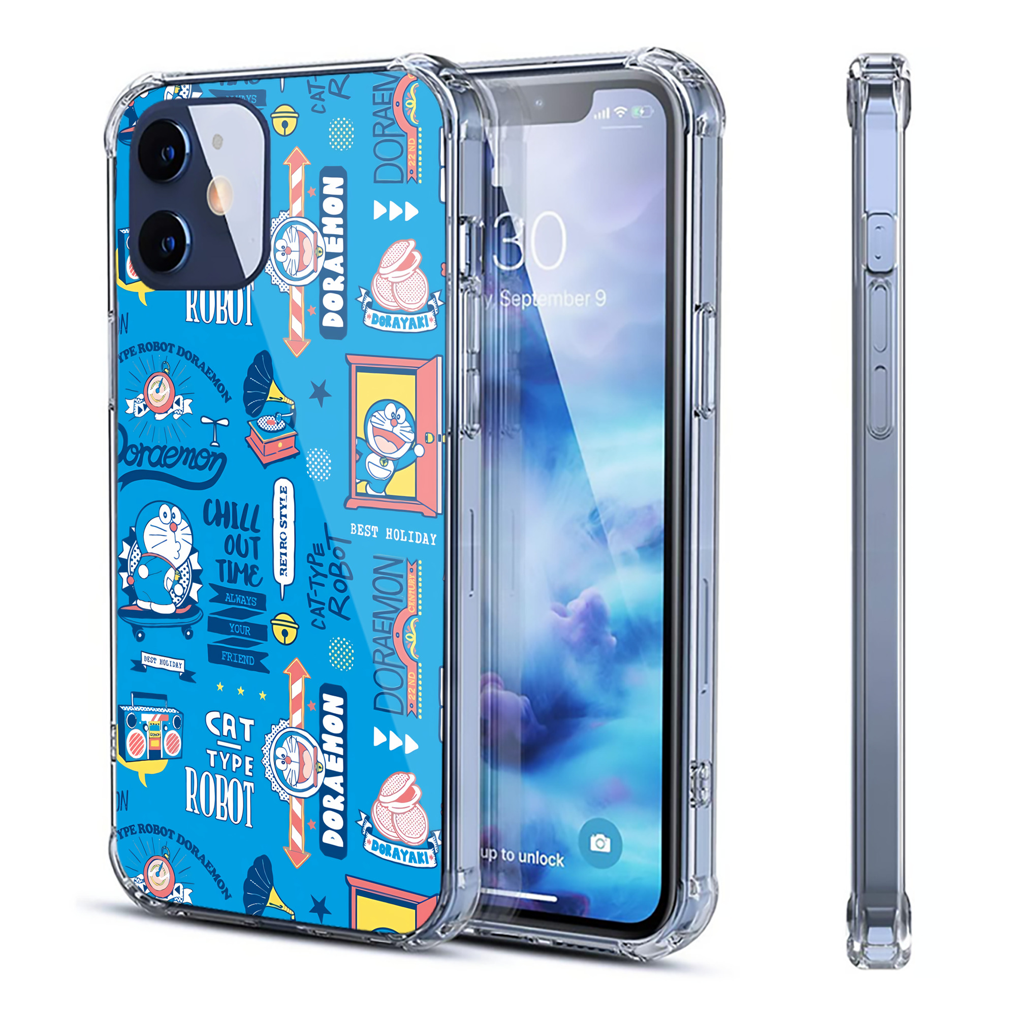 （画像用） ドラえもん Doraemon 【iPhone 12シリーズ対応】透明スマホケース（クリアソフトケース）